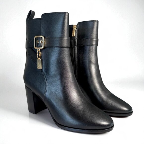 Brand New Coach Olivia Leather Booties – Size 8.5 B (Medium width) - Picture 1 of 13